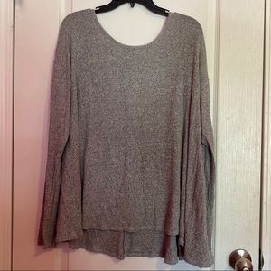 THIN KNITTED OVERSIZED GRAY SWEATER